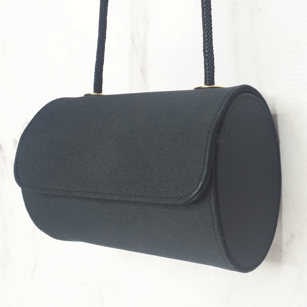 Stuart Weitzman Black Fabric Vintage Evening Bag